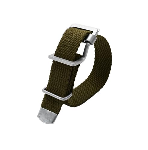 20mm 21mm 22mm Herren-Armband aus geflochtenem Stoff, passend for Rolex/Omega/Citizen/Tissot/Seiko(Army Green,22mm) von Srndsydak