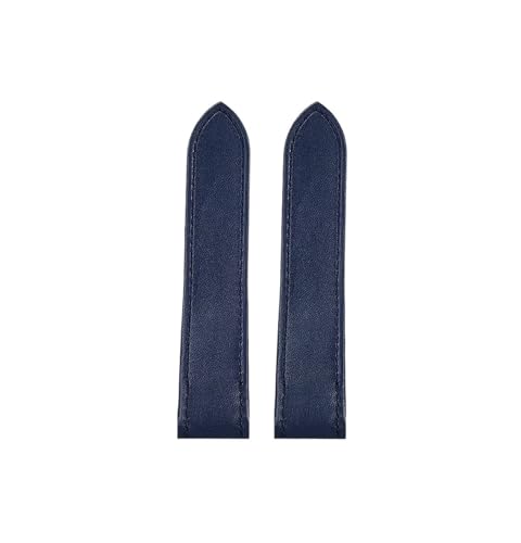 20mm 23mm Echtes Leder Uhrenarmband passend for Cartier Santos 100 Männer Frauen Mode Faltschließe Uhrenarmband(Blue no Buckle,20mm) von Srndsydak