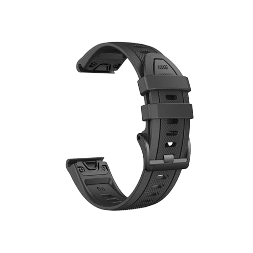 22mm 26mm Silikon-Uhrenarmband passend for Garmin Fenix ​​8 7 Pro/Quatix 6 6X 5X/Epix Pro Gen 2 47mm 51mm Armband(Black,Q ui ck f it 22mm) von Srndsydak