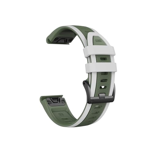 22mm 26mm Silikon-Uhrenarmband passend for Garmin Fenix ​​8 7 Pro/Quatix 6 6X 5X/Epix Pro Gen 2 47mm 51mm Armband(Gray green,Q ui ck f it 26mm) von Srndsydak
