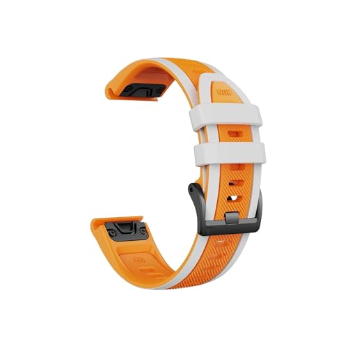 22mm 26mm Silikon-Uhrenarmband passend for Garmin Fenix ​​8 7 Pro/Quatix 6 6X 5X/Epix Pro Gen 2 47mm 51mm Armband(Gray orange,Q ui ck f it 22mm) von Srndsydak