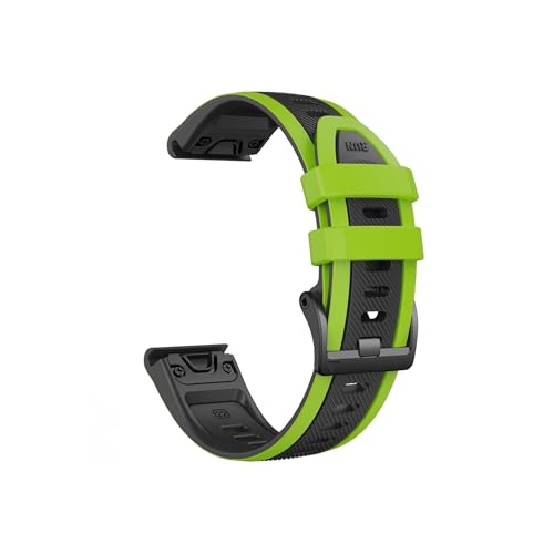 22mm 26mm Silikon-Uhrenarmband passend for Garmin Fenix ​​8 7 Pro/Quatix 6 6X 5X/Epix Pro Gen 2 47mm 51mm Armband(Green Black,Q ui ck f it 22mm) von Srndsydak