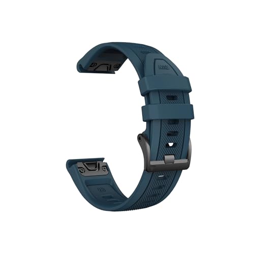 22mm 26mm Silikon-Uhrenarmband passend for Garmin Fenix ​​8 7 Pro/Quatix 6 6X 5X/Epix Pro Gen 2 47mm 51mm Armband(Navy blue,Q ui ck f it 26mm) von Srndsydak