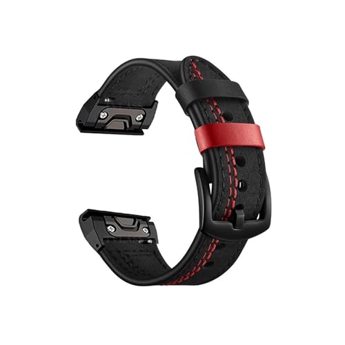 26mm 22mm Lederarmband passend for Garmin Fenix 5X Plus 5 6X Pro 6 3 HR/Forerunner 935 945 S60 Herren-Modearmband(Black,Qu ic kf it 26mm) von Srndsydak