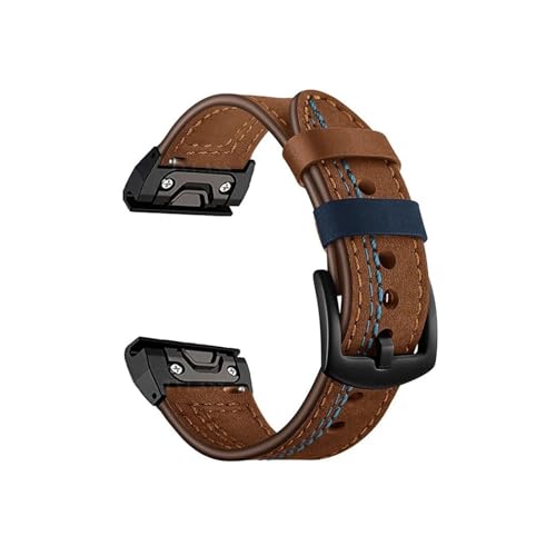 26mm 22mm Lederarmband passend for Garmin Fenix 5X Plus 5 6X Pro 6 3 HR/Forerunner 935 945 S60 Herren-Modearmband(Brown,Qu ic kf it 26mm) von Srndsydak