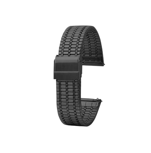 Dünnes Edelstahl-Metallarmband for Herren und Damen, 18mm 20mm 22mm -Uhrenarmband passend for Longines/Tissot/Casio(Black,18mm) von Srndsydak