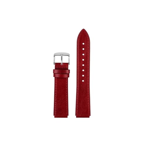 Echtes Leder-Uhrenarmband, passend for Casio G-SHOCK Small Square AE-1200WH/1300/1000/A158/A159, Herren-Damen-Armband(Red-silver pin buckle) von Srndsydak