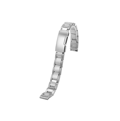 Edelstahl-Metallarmband, 10mm 12mm 14mm 16mm, passend for DW/Casio/Fossil/Cartier Tank, Damen-Armband(Silver,10mm) von Srndsydak