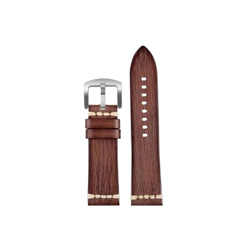 Herren-Retro-Uhrenarmband passend for Casio PROTREK PRG-650 PRG-600 PRW-6600 Mountain Vintage Rindsleder Armband 24mm(Brown-steel buckle) von Srndsydak