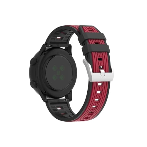 Herren Silikon Uhrenarmband 22mm 20mm passend for Huawei GT5/4 3Pro 46mm/Samsung Galaxy Watch FE 7 6 5 4(Black red,For Galaxy FE) von Srndsydak