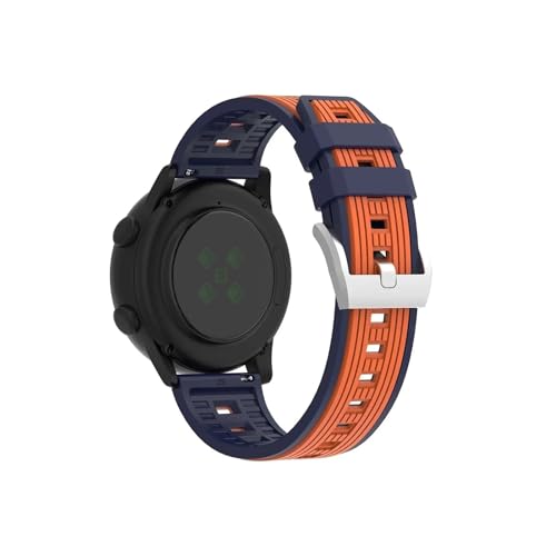 Herren Silikon Uhrenarmband 22mm 20mm passend for Huawei GT5/4 3Pro 46mm/Samsung Galaxy Watch FE 7 6 5 4(Navy orange,22mm) von Srndsydak