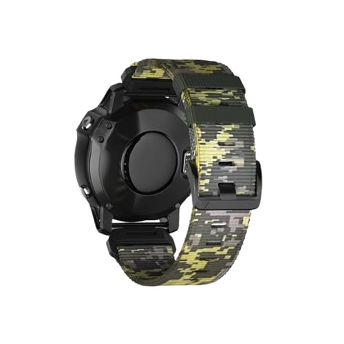 Hochwertiges Nylonarmband passend for Garmin Fenix 7X Pro 7 EPIX 6X 5X 5 3 HR/Tactix Herren Casual Fashion Armband(Camouflage green,Qu ic kf it 26mm) von Srndsydak