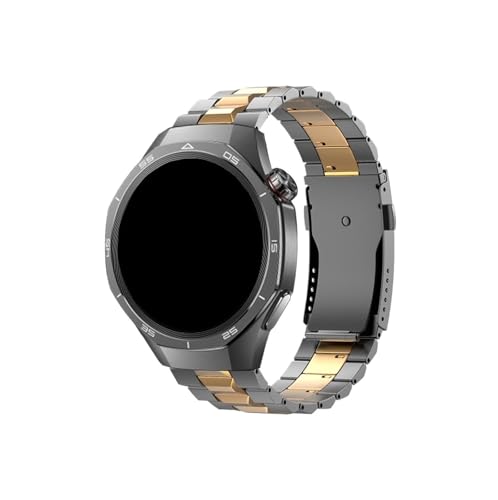 Luxuriöses 22mm-Titan-Uhrenarmband for Herren, passend for Huawei Watch GT 5 4 3 Pro 46mm/Ultimate(Grey gold,For Huawei GT4 46mm) von Srndsydak