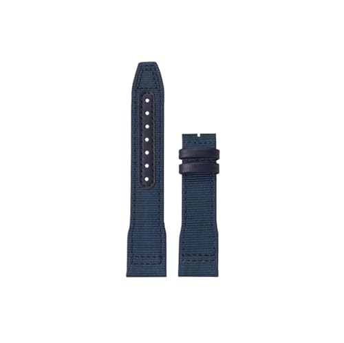 Nylon Canvas Rindsleder Armband passend for IWC Big Pilot Little Prince Mark 18 Portugal 20mm 21mm 22mm Uhrenarmband(Blue-no buckle,22mm) von Srndsydak