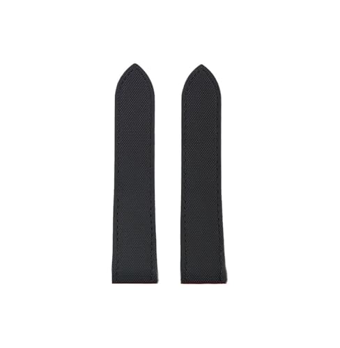Nylon-Uhrenarmband passend for Cartier Santos 100 Herren 23mm 20mm armband Faltschließe Uhrenzubehör(Black-no buckle,Width 20mm) von Srndsydak