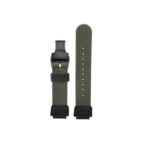 Passend for Casio 3299 Ae-1200 1100 A158/159 Uhrwerk, Segeltuch-Uhrenarmband, Schüler im Freien, Tauch-Nylon-Armband(Army green-black Folding) von Srndsydak