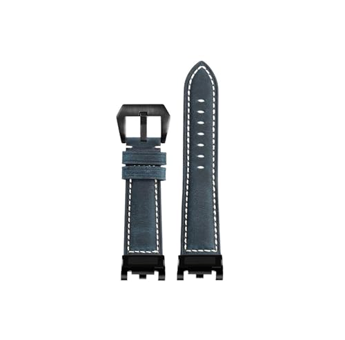 Passend for Casio Big Mud King Second Generation GWG-2000 GWG-2040 Modifiziertes Uhrenarmband aus echtem Leder(Blue black) von Srndsydak