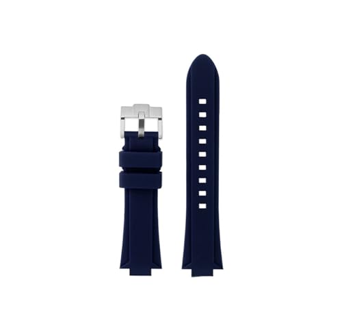 Passend for Casio EFR-S108D EFS-S570 ECB-10YDC Modifiziertes konkaves Silikon-Uhrenarmband(Blue-silver,For ECB-10YDC) von Srndsydak
