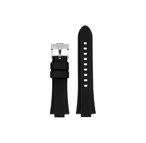 Passend for Casio Edifice EFB-680 ECB-10PB/DP/YD/HR GST-B400 26x 14mm 26x 12mm Silikon-Uhrenarmband(Black-silver pin buckle,14mm Convex) von Srndsydak