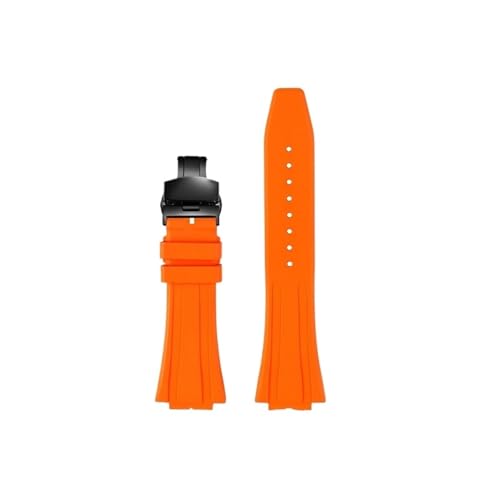 Passend for Casio G-SHOCK GA-2100 GA-2110 GM-5600 GM2110. Silikon-Herrenuhrenarmband, weiches Gummi-Armband(Orange-black Folding) von Srndsydak