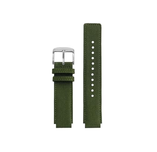 Passend for Casio GST-B300 MWA-100H MWD-100H Erhöhtes Nylon/Silikon 20mm Ersatzarmband(Army green Silver) von Srndsydak