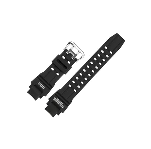 Passend for Casio GW-A1000 GW-A1100 G-1400 GW-4000 GA-1000 GA-1100 Herren wasserdichtes Sport-Silikon-Gummi-Uhrenarmband(A Black-steel) von Srndsydak