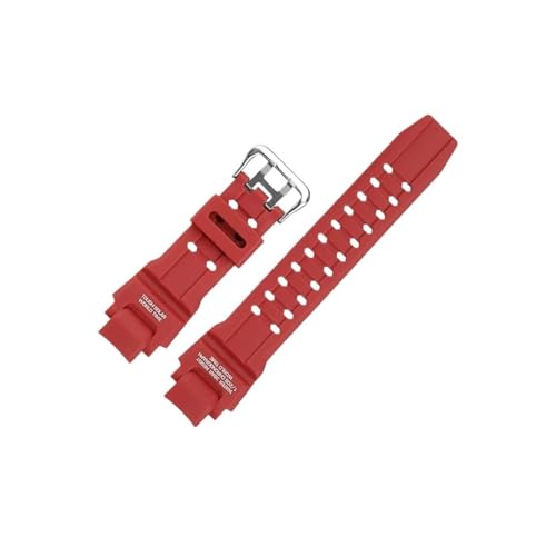 Passend for Casio GW-A1000 GW-A1100 G-1400 GW-4000 GA-1000 GA-1100 Herren wasserdichtes Sport-Silikon-Gummi-Uhrenarmband(A Red-steel) von Srndsydak