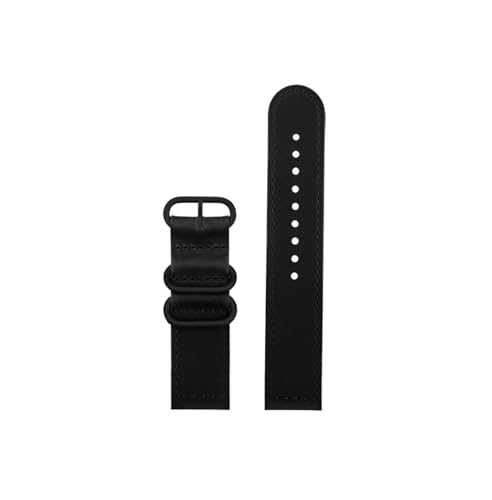 Passend for Casio PROTREK PRW-60 PRW-61Y PRW-50Y PRW-70Y PRW-30 Herren Sport Vintage Lederarmband Edelstahlring(Black-black) von Srndsydak