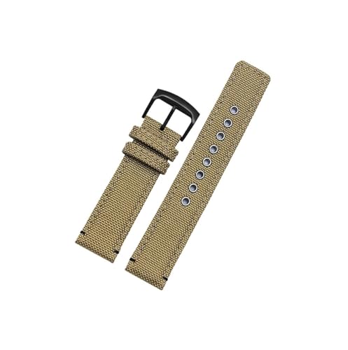 Passend for Citizen AW5005 /Seiko/Timex/Hamilton Army Green Khaki Nylon Uhrenarmband Canvas 20mm Armband(Khaki -black buckle) von Srndsydak