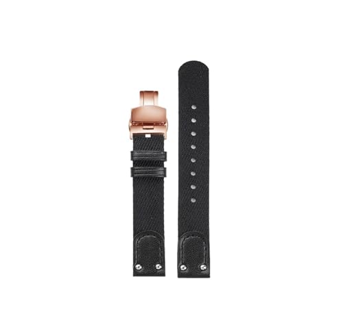 Passend for DW Daniel Wellington, kleine runde Uhr, 28mm, 32mm, Zifferblatt, Nylon, Damen-Armband, 12mm 14mm(A Black-Rose Gold,For 32mm dial) von Srndsydak