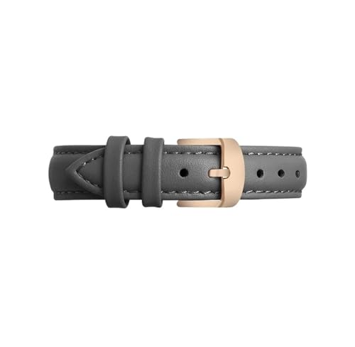 Passend for Garmin New Watch Lily2, echtes Leder, 14mm Damen-Armband mit Metallschnalle(Gray-rose gold,For Lily2) von Srndsydak