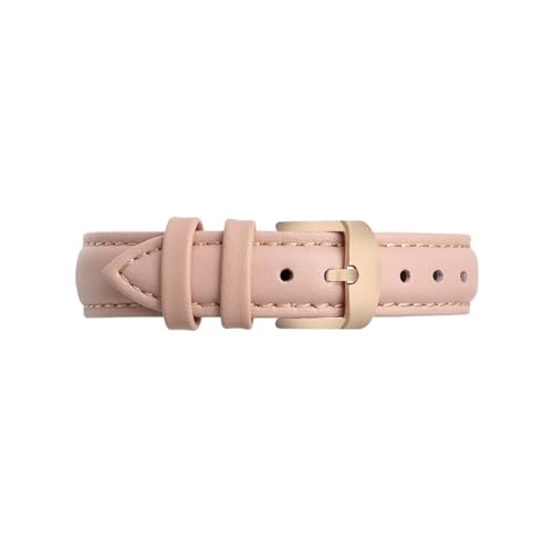Passend for Garmin New Watch Lily2, echtes Leder, 14mm Damen-Armband mit Metallschnalle(Light pink-rose gold,For Width 14mm) von Srndsydak
