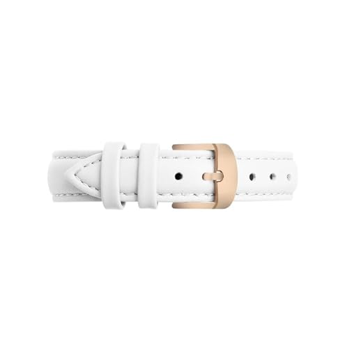 Passend for Garmin New Watch Lily2, echtes Leder, 14mm Damen-Armband mit Metallschnalle(White-rose gold,For Lily2) von Srndsydak