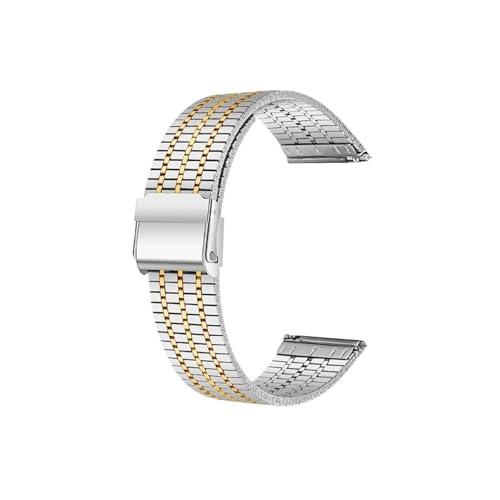 Passend for Huawei Watch GT5 4 3 2 Pro Edelstahl Metall Herren Damen Armband 18mm 20mm 22mm(Silver Golden,20mm) von Srndsydak