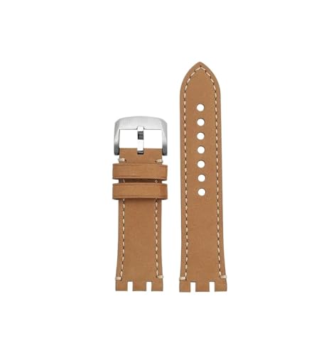 Retro-Armband aus Rindsleder, passend for Tissot 1853 Racing T115417a T115427(Brown rice silver) von Srndsydak