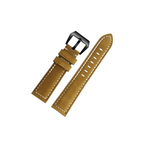 Rindsleder 22mm Uhrenarmband passend for Casio Retro Frosted Herrenarmband MDV-106 MDV-107 MDV-106D MTP-VD01(Khaki black buckle) von Srndsydak