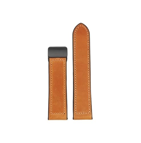 Rindsleder Echtes Leder armband 20mm 22mm Weiche Wasserdichte Männer Silikon boden Armband(Brown-black,20MM) von Srndsydak