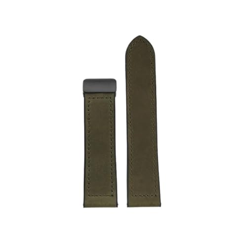 Rindsleder Echtes Leder armband 20mm 22mm Weiche Wasserdichte Männer Silikon boden Armband(Green-black,20MM) von Srndsydak