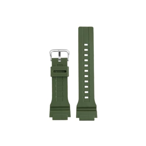 Silikon-20mm Uhrenarmband, passend for Casio MCW-200h AE-1400(Green silver buckle) von Srndsydak