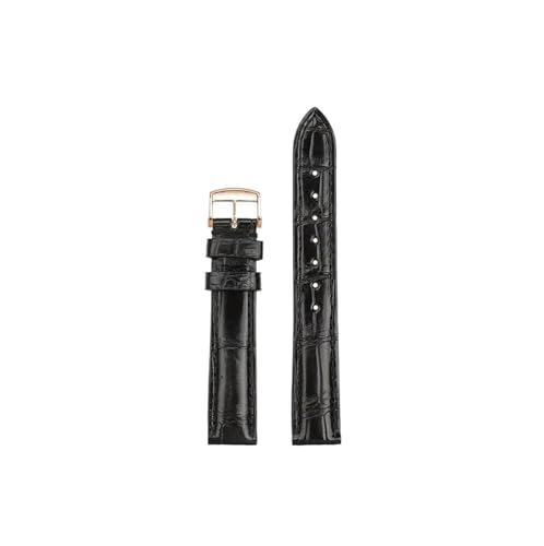 Srndsydak 14mm 15mm 16mm 17mm 18mm Armband Passend for Chopard/Longines/Jaeger Lecoultre/Cartier(Black-rose gold pin Buckle,17mm) von Srndsydak