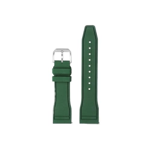 Srndsydak 20mm 21mm 22mm Fluorkautschuk-Uhrenarmband, passend for Longines Masters L4 L2 L3(Army Green-silver,21mm) von Srndsydak