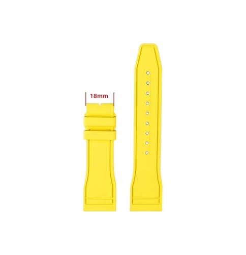 Srndsydak 20mm 21mm 22mm Fluorkautschuk-Uhrenarmband, passend for Longines Masters L4 L2 L3(Yellow no buckle,21mm) von Srndsydak