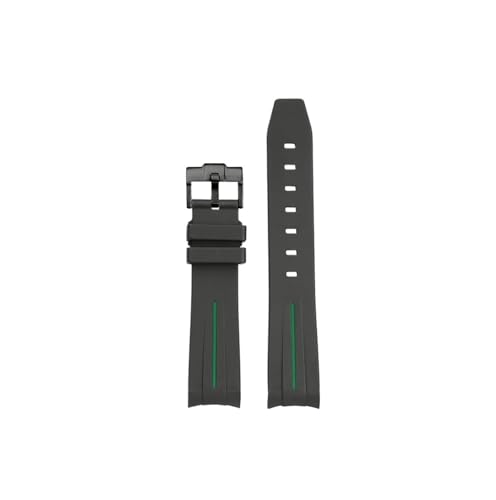 Srndsydak 20mm Herren-Gummiarmband passend for Rolex Green Water Ghost Submariner GMT Master Daytona Silikon-Uhrenarmband(Black green black) von Srndsydak