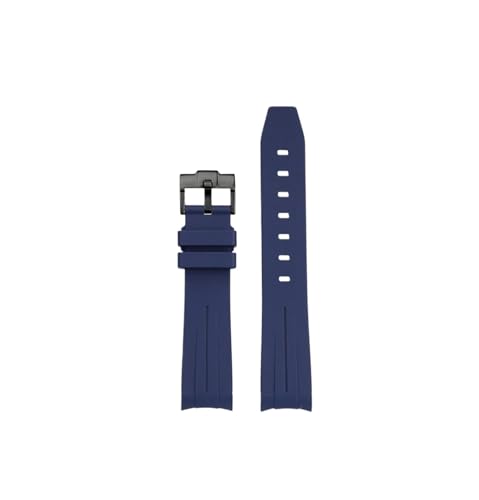 Srndsydak 20mm Herren-Gummiarmband passend for Rolex Green Water Ghost Submariner GMT Master Daytona Silikon-Uhrenarmband(Blue black buckle) von Srndsydak
