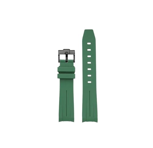Srndsydak 20mm Herren-Gummiarmband passend for Rolex Green Water Ghost Submariner GMT Master Daytona Silikon-Uhrenarmband(Green black buckle) von Srndsydak