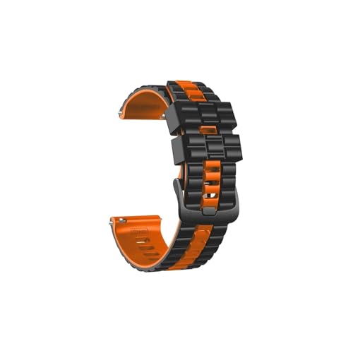 Srndsydak 22mm Silikonarmband passend for Xi ao m i Watch S2 46mm 42mm/ S1/ Pro/Active(Black Orange,For m i Watch S2) von Srndsydak