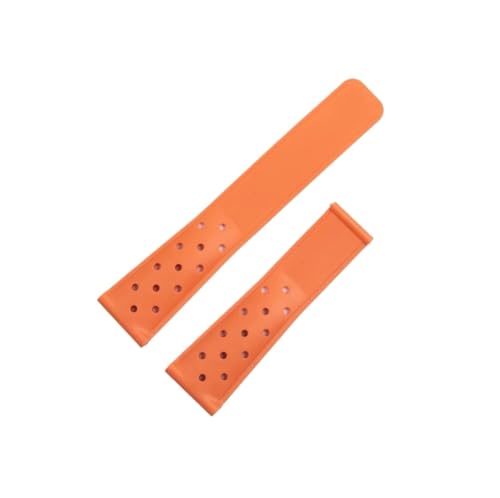 Srndsydak 22mm Sport-Uhrenarmband aus Gummi und Silikon, passend for TAG Heuer MONACO F1 CAZ201 WAZ2113 CAZ1010 CARRERA FORMULA(Orange no buckle) von Srndsydak