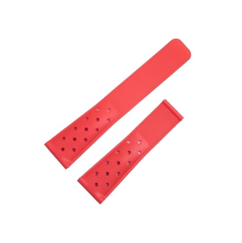 Srndsydak 22mm Sport-Uhrenarmband aus Gummi und Silikon, passend for TAG Heuer MONACO F1 CAZ201 WAZ2113 CAZ1010 CARRERA FORMULA(Red no buckle) von Srndsydak