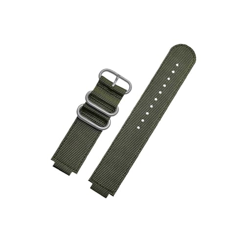 Srndsydak 24–16mm konvexes Metallring-Nylon-Uhrenarmband, passend for TIMEX Tidal T2N721 T2N720 TW2T76500 TW2T76300(Army Green-silver) von Srndsydak