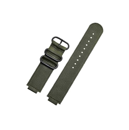 Srndsydak 24–16mm konvexes Metallring-Nylon-Uhrenarmband, passend for TIMEX Tidal T2N721 T2N720 TW2T76500 TW2T76300(Army green-black) von Srndsydak